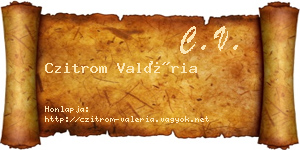 Czitrom Valéria névjegykártya
